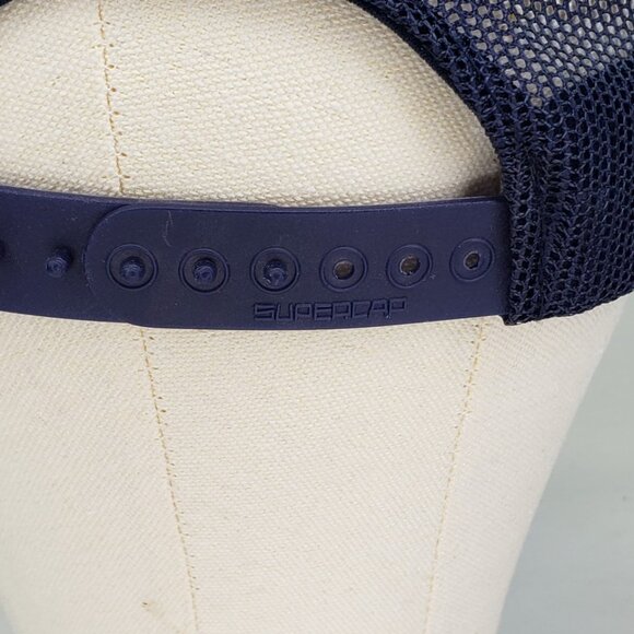 Vintage 80s 90s MAUI Trucker Mesh Hat Cap Rope Snapback  Scrambled Hawaiian Blue - Picture 6 of 8